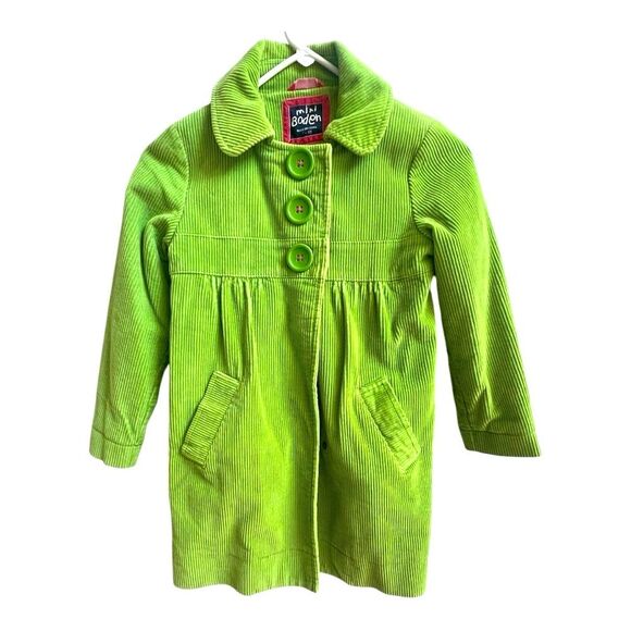 Mini Boden Green Pea Coat with Rounded Collar and Empire Waist - Picture 1 of 8
